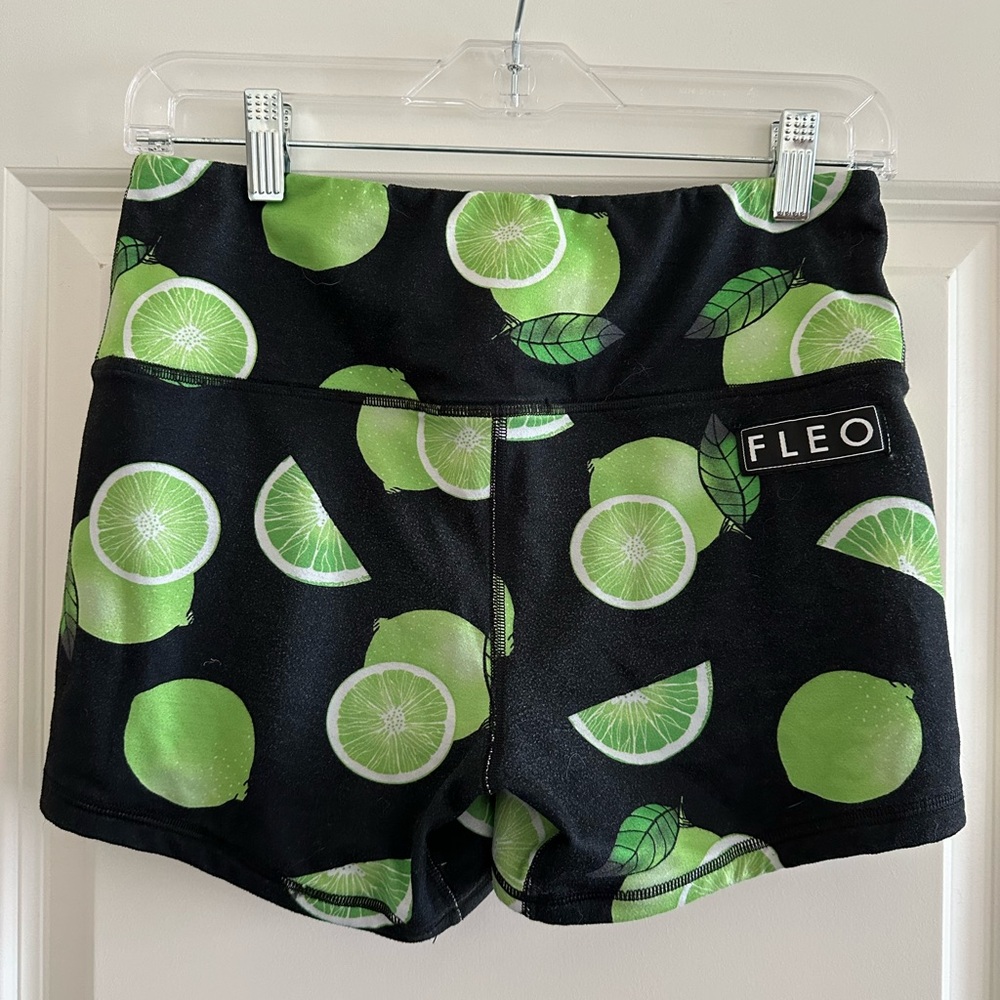Fleo Lime Patterned Athletic Power High Rise Shor… - image 2
